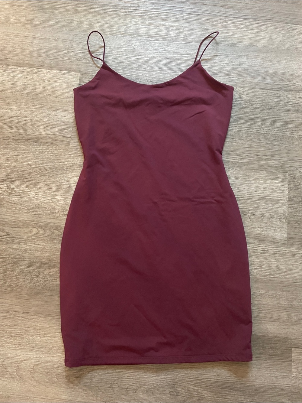 Garage Wine Red Spaghetti Strap Mini Dress